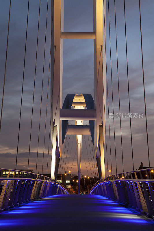 夜景无限桥，斯托克顿-on- tees，英国